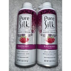 Pure Silk Shave Cream with Aloe, Raspberry Mist, 5 OZ Lot Of 2